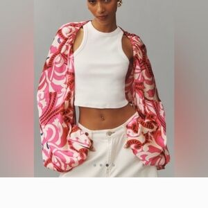 Vibrant Pink Patterned Women's Shrug